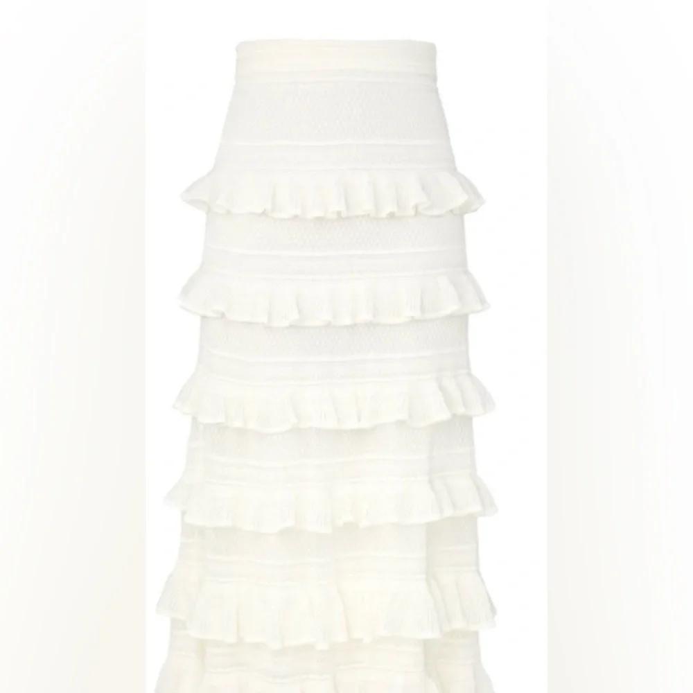 Zimmermann Skirt Wonderland Frill Knit Midi s 0 - Picture 3 of 5